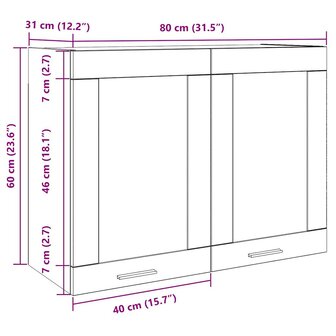 Hangkast 80x31x60 cm betongrijs 10