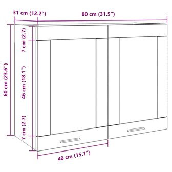 Hangkast 80x31x60 cm bewerkt hout artisanaal eikenkleurig 10