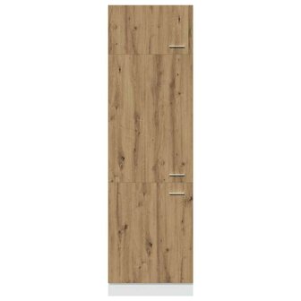 Koelkastkast 60x57x207 cm bewerkt hout artisanaal eikenkleurig 6