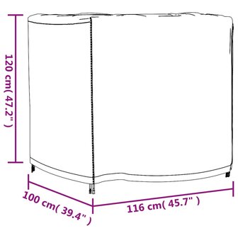 Tuinmeubelhoes waterdicht 420D 116x100x120 cm zwart 12