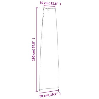 Parasolhoezen 2 st 190x50/30 cm 420D oxford stof 11