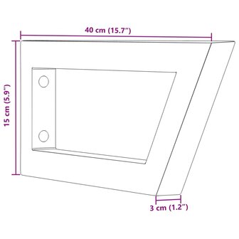 Wandbeugels voor wasbak 2 st trapezium staal zwart 9