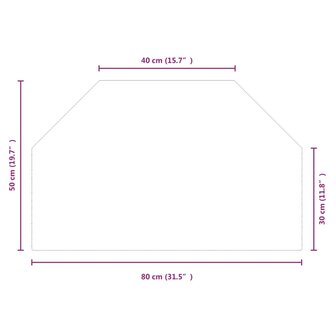 Glasplaat openhaard zeshoekig 80x50 cm 9