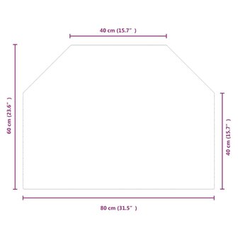 Glasplaat openhaard zeshoekig 80x60 cm 9