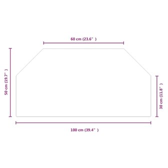 Glasplaat openhaard zeshoekig 100x50 cm 9