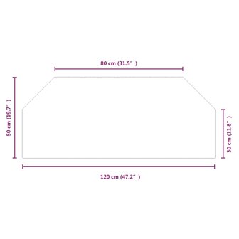 Glasplaat openhaard zeshoekig 120x50 cm 9