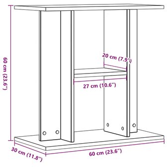 Aquariumstandaard 60x30x60 cm bewerkt hout oud houtkleurig 9