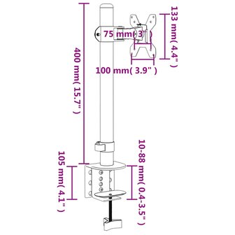 Monitorbeugel VESA 75/100 mm zwart staal 10