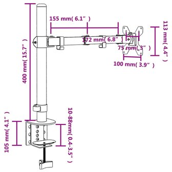 Monitorbeugel VESA 75/100 mm zwart staal 12