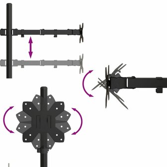 Monitorbeugel VESA 75/100 mm zwart staal 8