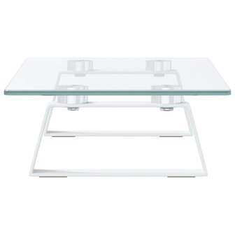 Monitorstandaard 40x20x8 cm gehard glas en metaal wit 5