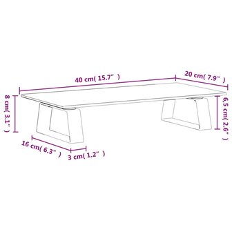 Monitorstandaard 40x20x8 cm gehard glas en metaal wit 8