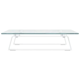 Monitorstandaard 40x35x8 cm gehard glas en metaal wit 5