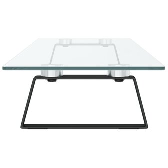 Monitorstandaard 100x20x8 cm gehard glas en metaal zwart 5