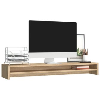 Monitorstandaard 100x24x13 cm bewerkt hout sonoma eikenkleurig 3