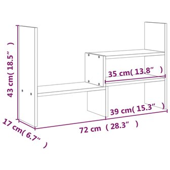 Monitorstandaard (39-72)x17x43 cm grenenhout honingbruin 11