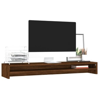 Monitorstandaard 100x24x13 cm bewerkt hout bruin eikenkleur 3