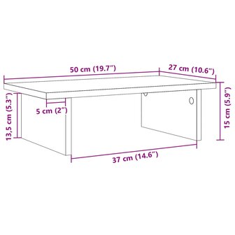 Monitorstandaard 50x27x15 cm bewerkt hout grijs sonoma eiken 9