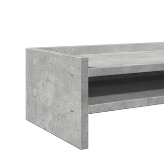 Monitorstandaard 100x24x16 cm bewerkt hout betongrijs 7