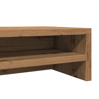 Monitorstandaard 100x24x13cm bewerkt hout artisanaal eikenkleur 8