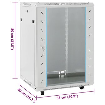 Netwerkkast met draaiwieltjes 15U 19&quot; IP20 53x40x80 cm 8