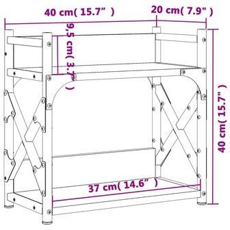 Printerstandaard 2-laags 40x20x40 cm bewerkt hout bruineiken 9