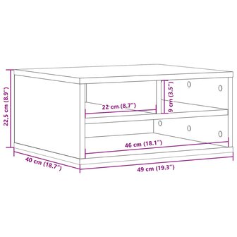 Printerkastje 49x40x22,5 cm bewerkt hout gerookt eikenkleurig 10