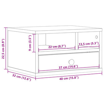 Printerkastje 40x32x22,5 cm bewerkt hout zwart 11