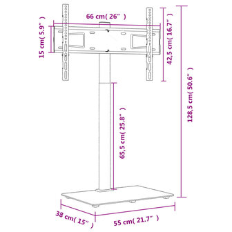 Tv-standaard hoekmodel 1-laags voor 32-65 inch zwart 11