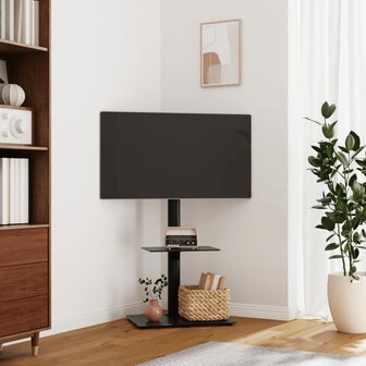 Tv-standaard hoekmodel 2-laags voor 32-65 inch zwart 1