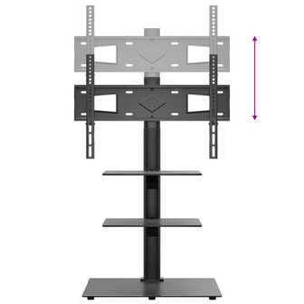 Tv-standaard hoekmodel 3-laags voor 32-65 inch zwart 8