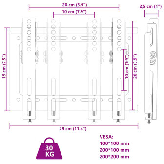 Tv-beugel 14-42 inch scherm 30 kg Max VESA 200x200 mm 8