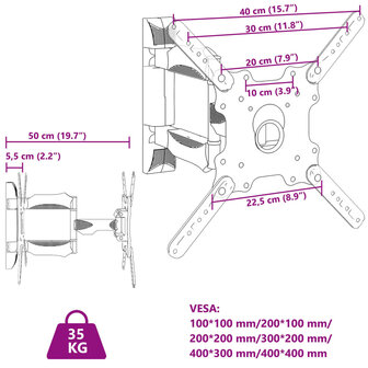 Tv-muurbeugel 32-55 inch scherm 35 kg Max VESA 400x400 cm 9