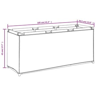 Opbergbox 105x34,5x45 cm stof grijs 10