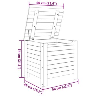 Opbergbox met deksel RANA 60x49x54 cm massief grenenhout wit 9