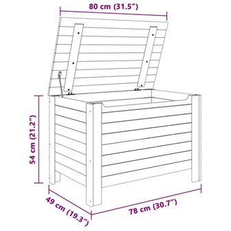 Opbergbox met deksel RANA 80x49x54 cm massief grenenhout wit 9