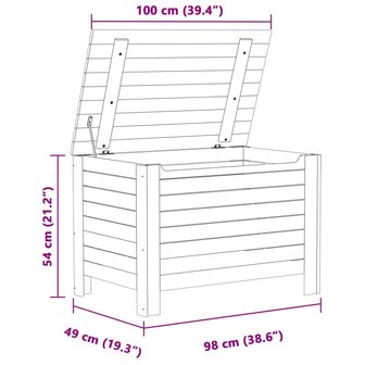 Opbergbox met deksel RANA 100x49x54 cm massief grenenhout 9