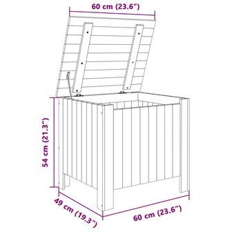 Opbergbox met deksel RANA 60x49x54 cm massief grenenhout wit 9