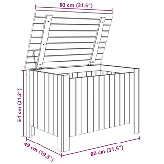 Opbergbox met deksel RANA 80x49x54 cm massief grenenhout 9