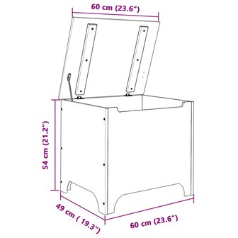 Opbergbox met deksel RANA 60x49x54 cm massief grenenhout wit 9