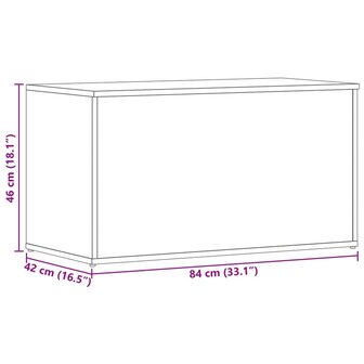 Opbergkist 84x42x46 cm bewerkt hout sonoma eikenkleurig 11