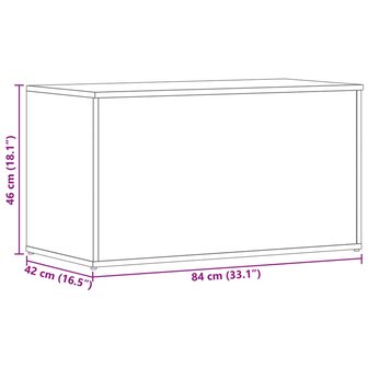 Opbergkist 84x42x46 cm bewerkt hout betongrijs 11