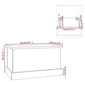 Opbergbox 50x30x28 cm bewerkt hout sonoma eikenkleurig 10