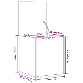 Opbergbox 40x42x46 cm bewerkt hout betongrijs 11