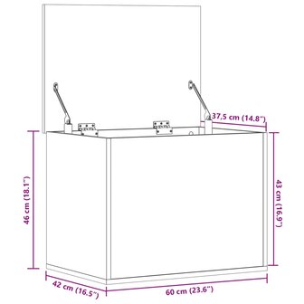 Opbergbox 60x42x46 cm bewerkt hout wit 11