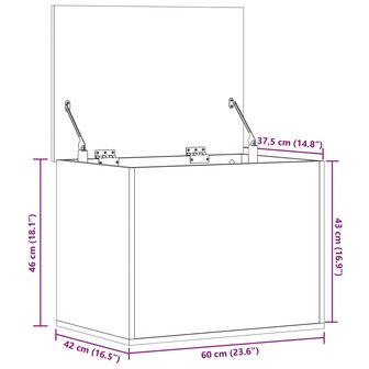 Opbergbox 60x42x46 cm bewerkt hout gerookt eikenkleurig 11