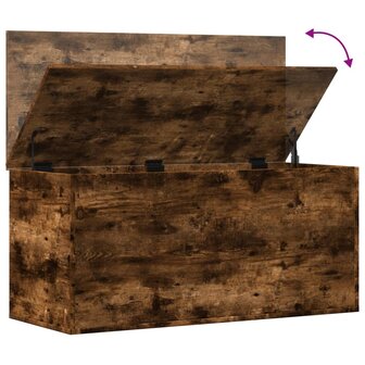 Opbergbox 100x42x46 cm bewerkt hout gerookt eikenkleurig 8