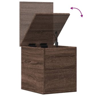 Opbergbox 30x35x35 cm bewerkt hout bruin eikenkleur 8