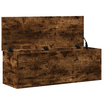 Opbergbox 102x35x35 cm bewerkt hout gerookt eikenkleurig 7