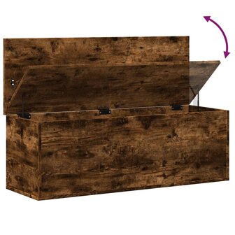 Opbergbox 102x35x35 cm bewerkt hout gerookt eikenkleurig 8